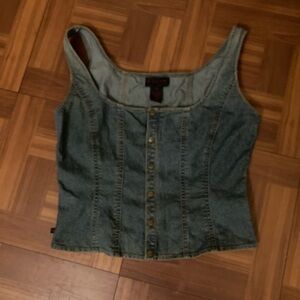 Y2K Ralph Lauren denim corset top